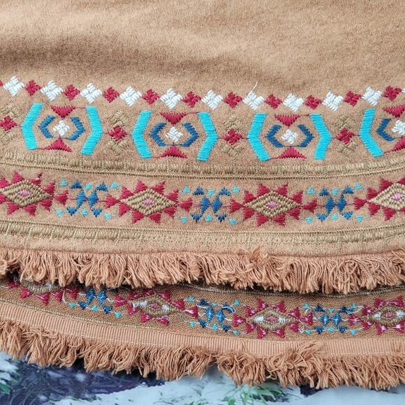 Emmer & Oat Southwestern Boho Faux Suede Poncho size M/L - Picture 10 of 13